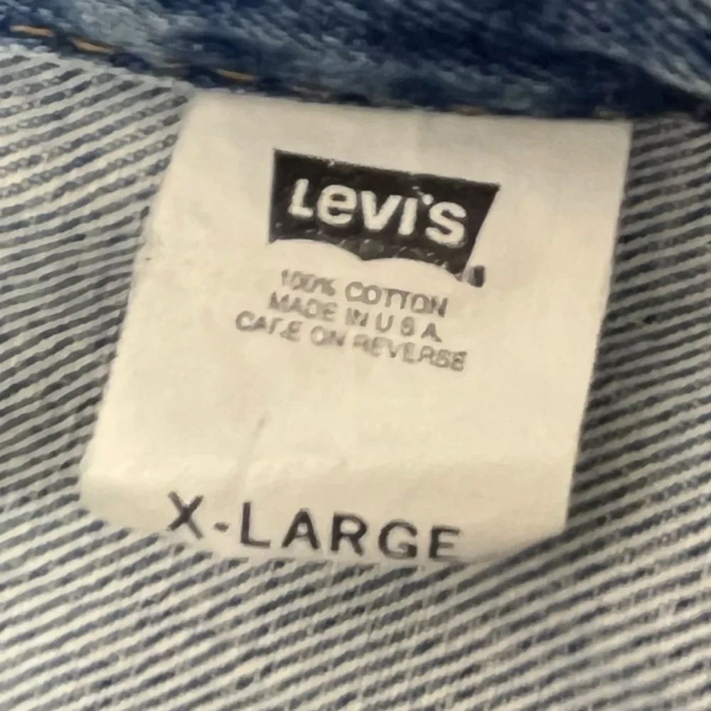 Levi's Men's XL‎ Vintage 90s Blue Denim Trucker Jacket 100% Cotton Made in USA - Picture 7 of 8